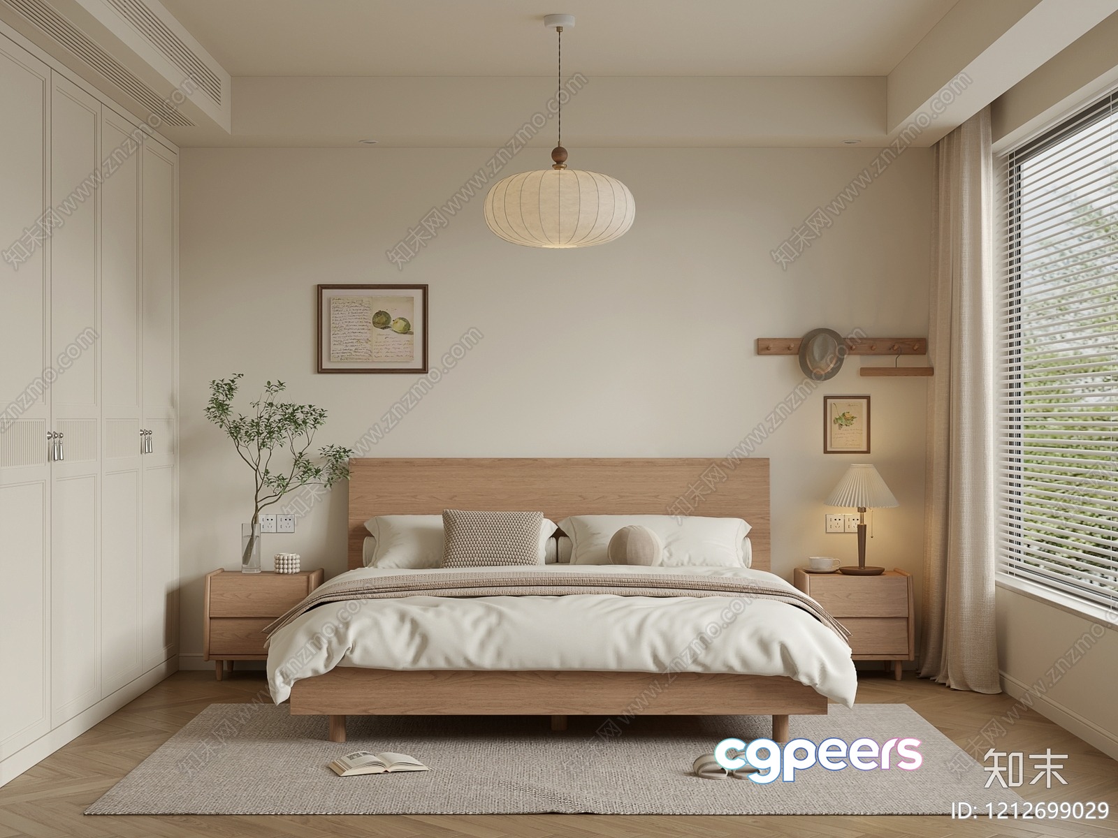 Cozy Bedroom 3D Model - 20044 - VRAY Render