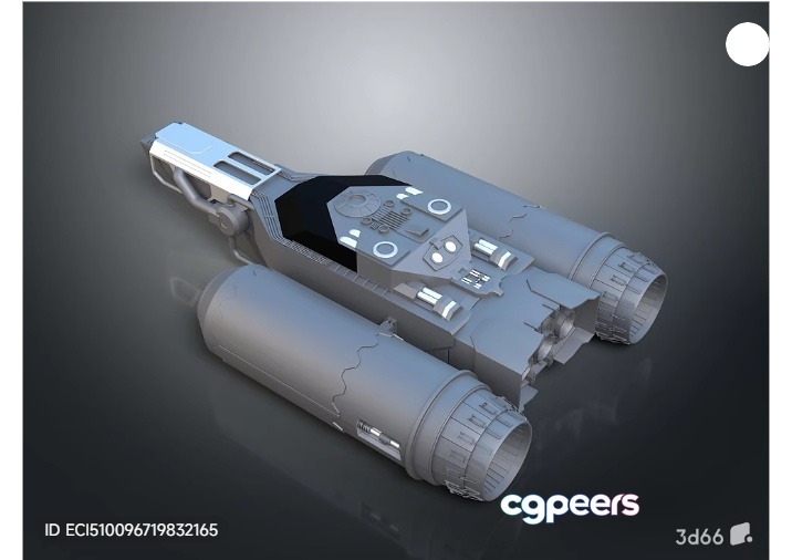 A Futuristic-Looking Spaceship 3D Model - 9631 - VRAY Render