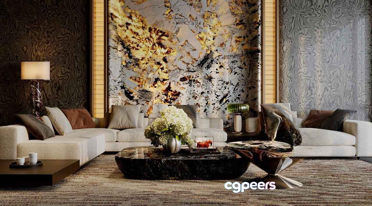 Modern Living Room 3D Model - 17532 - CORONA Render Modern Living Room 3D Model - 17532 - CORONA Render