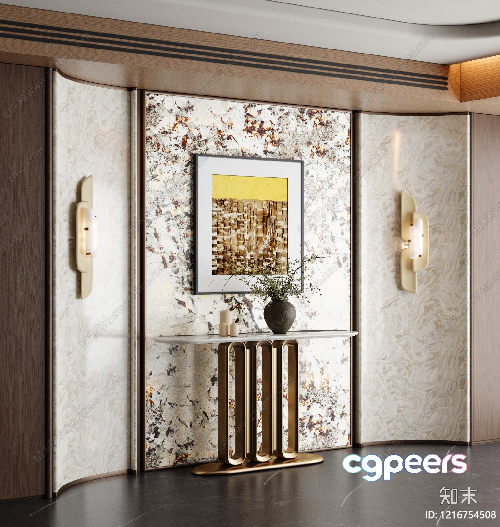 Modern Wall Decor 3D Model - 14181 - VRAY Render