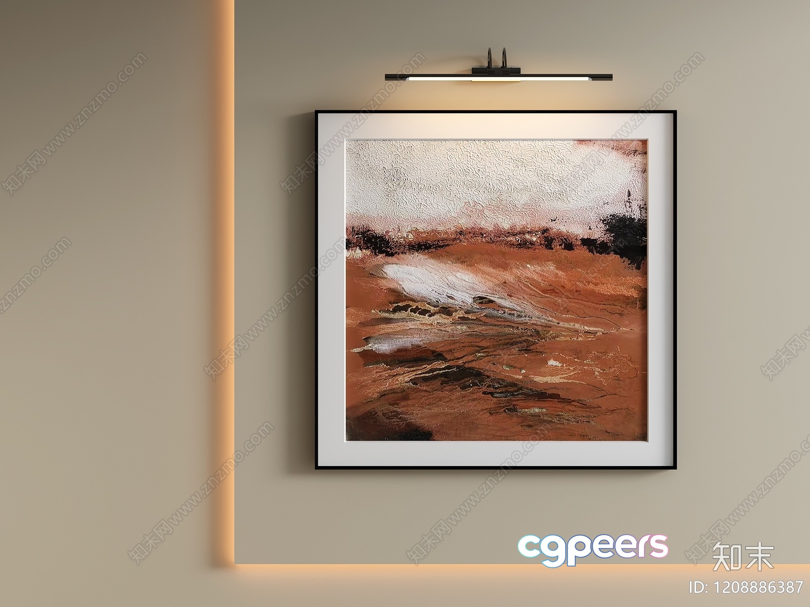 Abstract Painting With A Modern Frame 3D Model - 21677 - VRAY Render Abstract Painting With A Modern Frame 3D Model - 21677 - VRAY Render