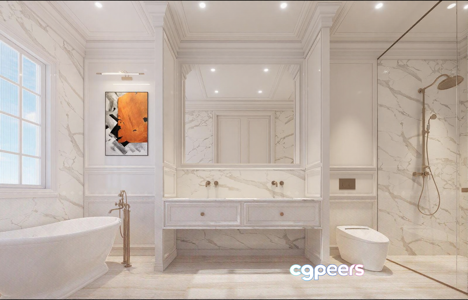 A Modern Bathroom 3D Model - 15641 - VRAY Render