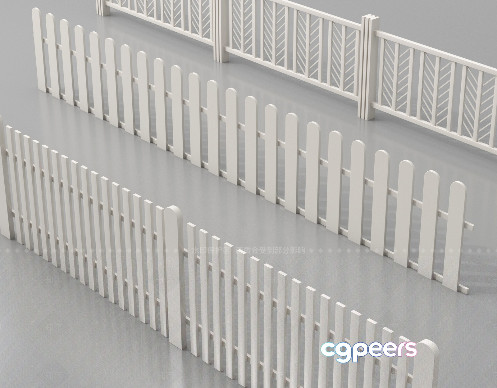 White Picket Fence 3D Model - 4388 - VRAY Render White Picket Fence 3D Model - 4388 - VRAY Render