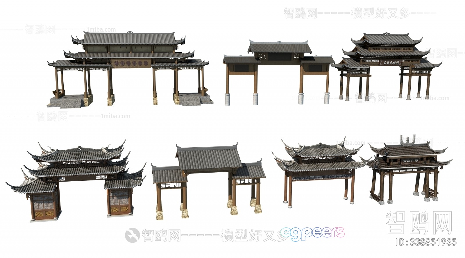 Traditional Chinese Buildings 3D Model - 15418 - VRAY Render