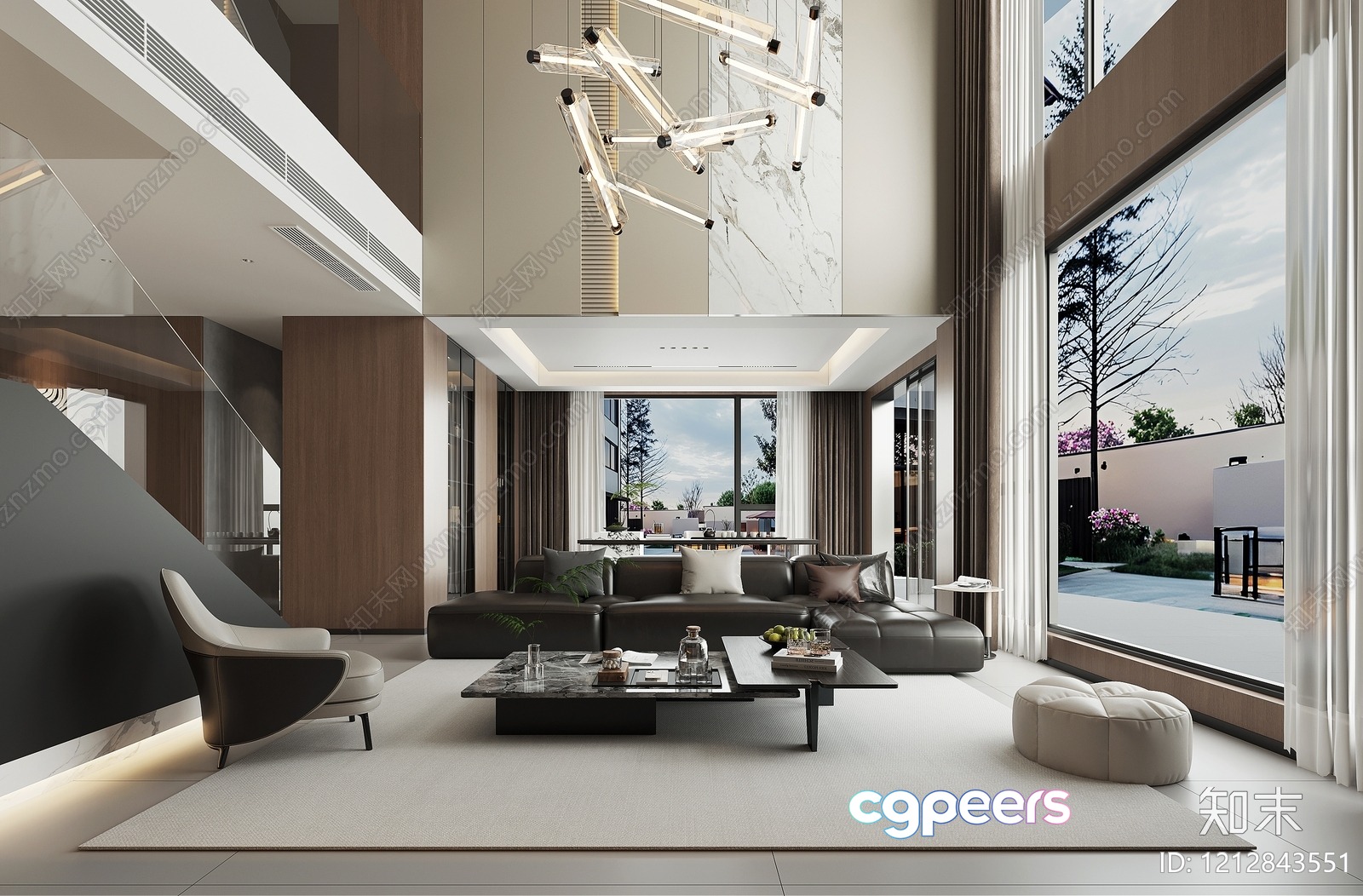 Modern Living Room 3D Model - 19058 - VRAY Render