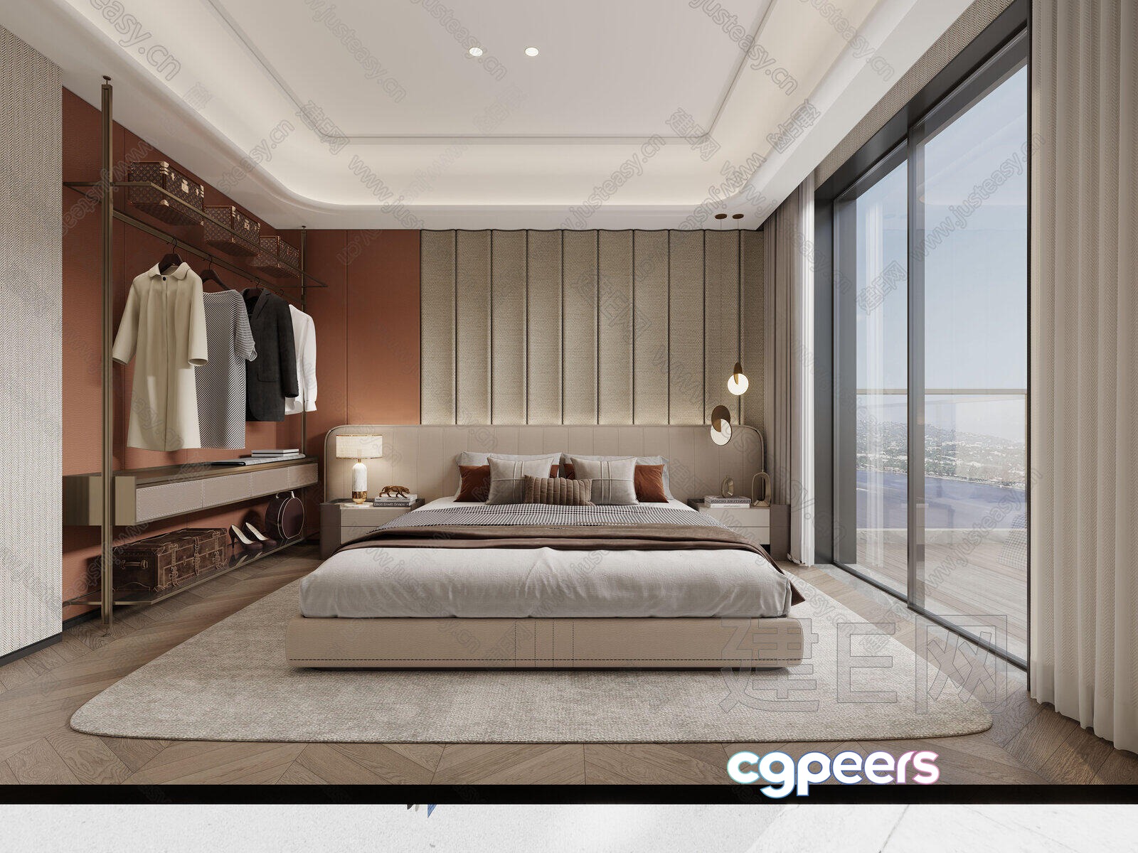 Cozy Modern Bedroom 3D Model - 4085 - VRAY Render