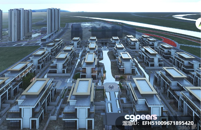 Modern 3D Cityscape 3D Model - 275 - VRAY Render Modern 3D Cityscape 3D Model - 275 - VRAY Render