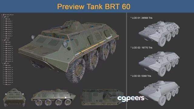 3D Game Assets - Tank - BRT 60 Low-poly 3D Game Assets - Tank - BRT 60 Low-poly