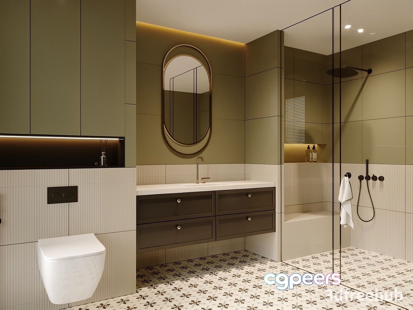 A Modern Bathroom 3D Model - 23008 - VRAY Render A Modern Bathroom 3D Model - 23008 - VRAY Render