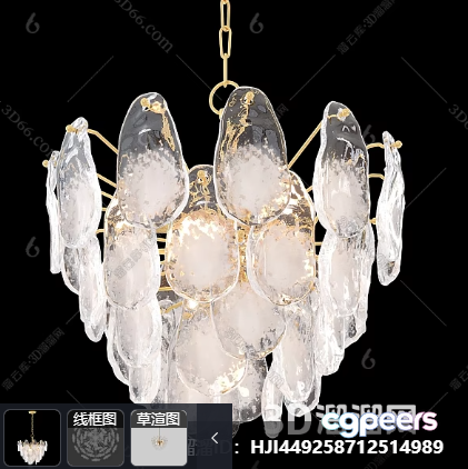 Gold Light Fixture 3D Model - 8455 - CORONA Render