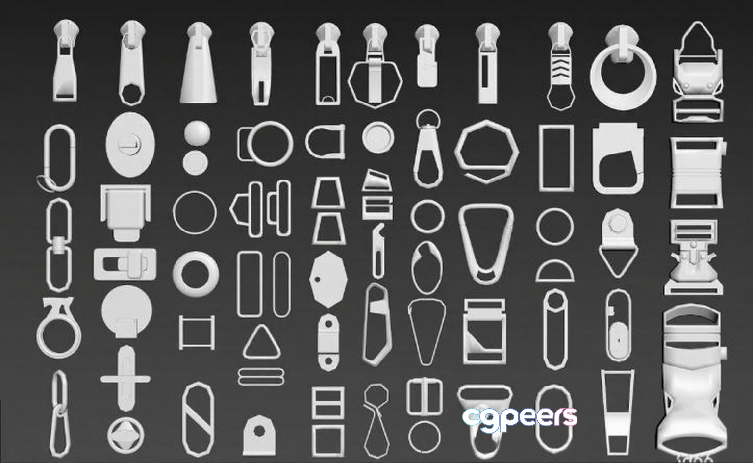 Zipper Parts 3D Model - 20683 - VRAY Render Zipper Parts 3D Model - 20683 - VRAY Render