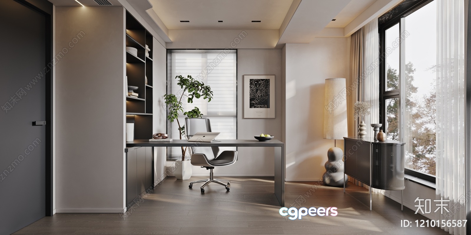 A Modern Home Office 3D Model - 5834 - VRAY Render A Modern Home Office 3D Model - 5834 - VRAY Render