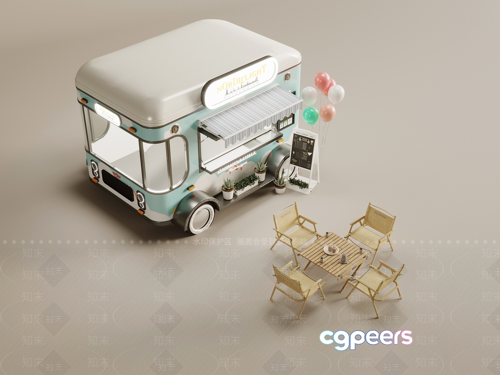 A Food Truck 3D Model - 3192 - VRAY Render A Food Truck 3D Model - 3192 - VRAY Render