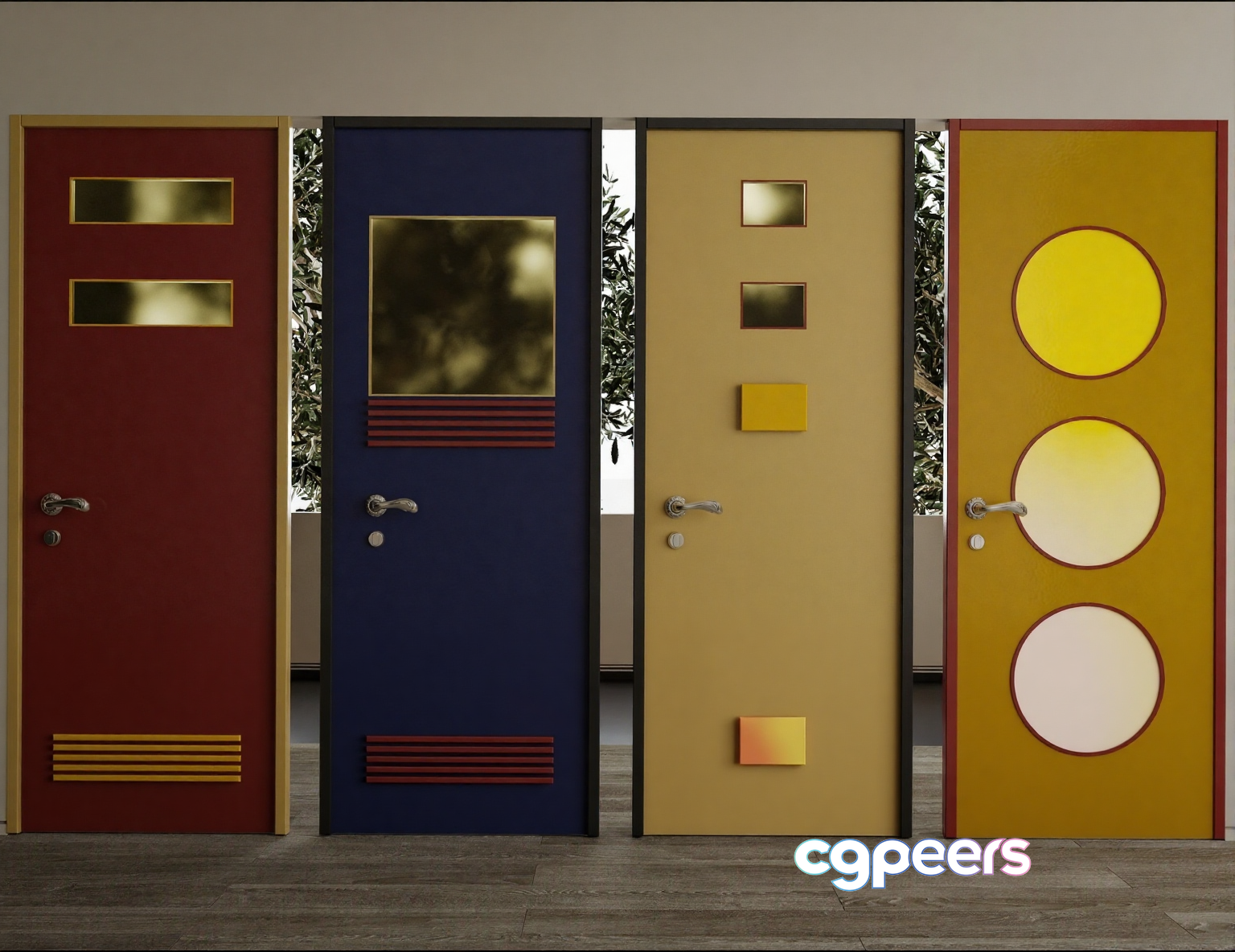 Modern Decorative Doors 3D Model - 15045 - CORONA Render Modern Decorative Doors 3D Model - 15045 - CORONA Render
