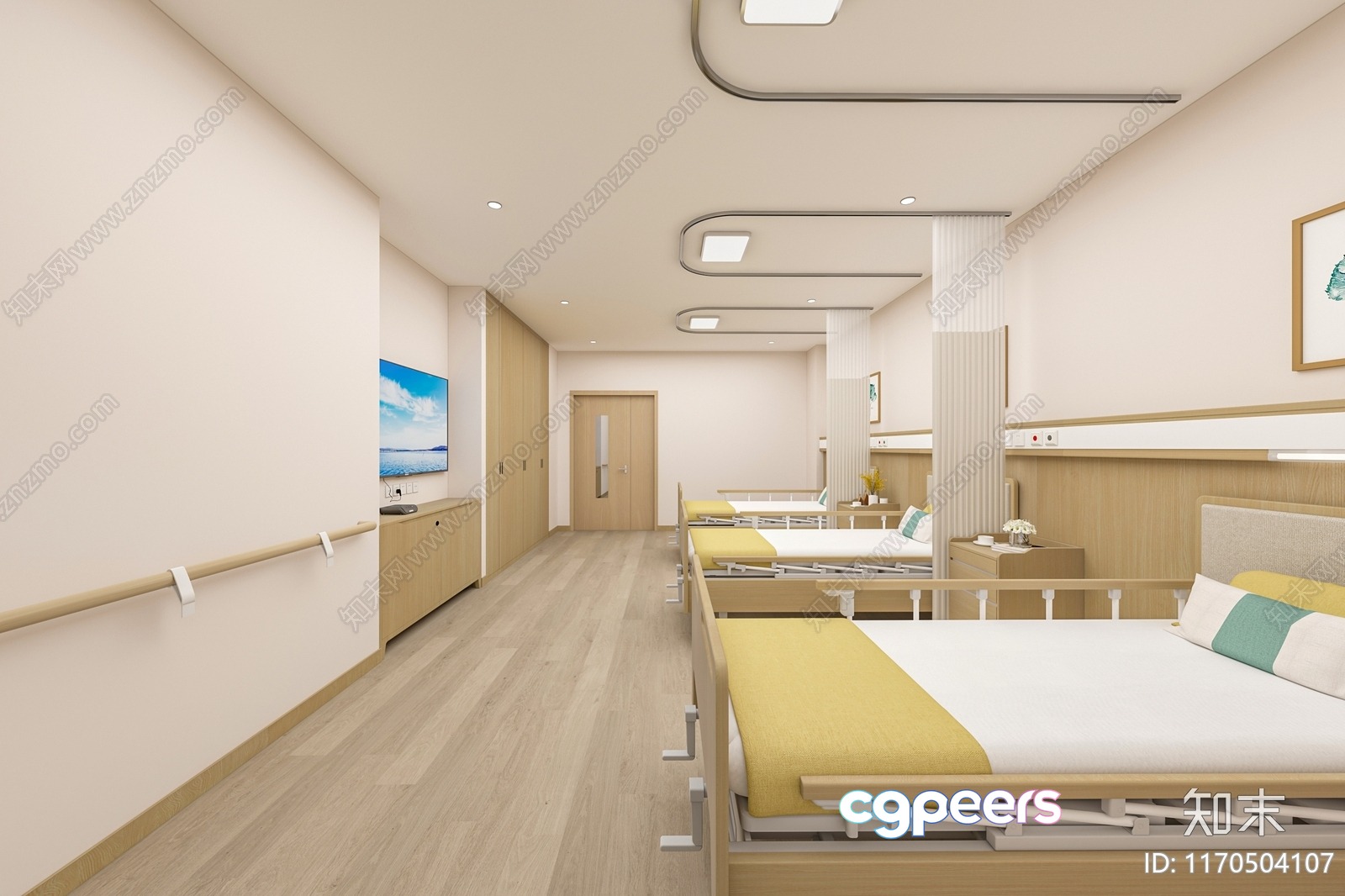 Modern Hospital Room 3D Model - 8069 - VRAY Render Modern Hospital Room 3D Model - 8069 - VRAY Render