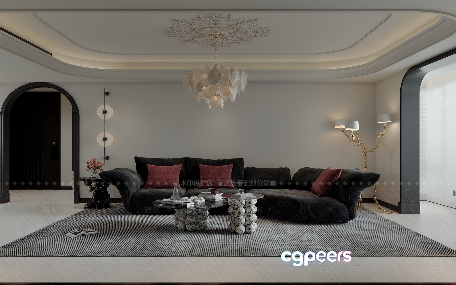Modern Living Room 3D Model - 18287 - VRAY Render