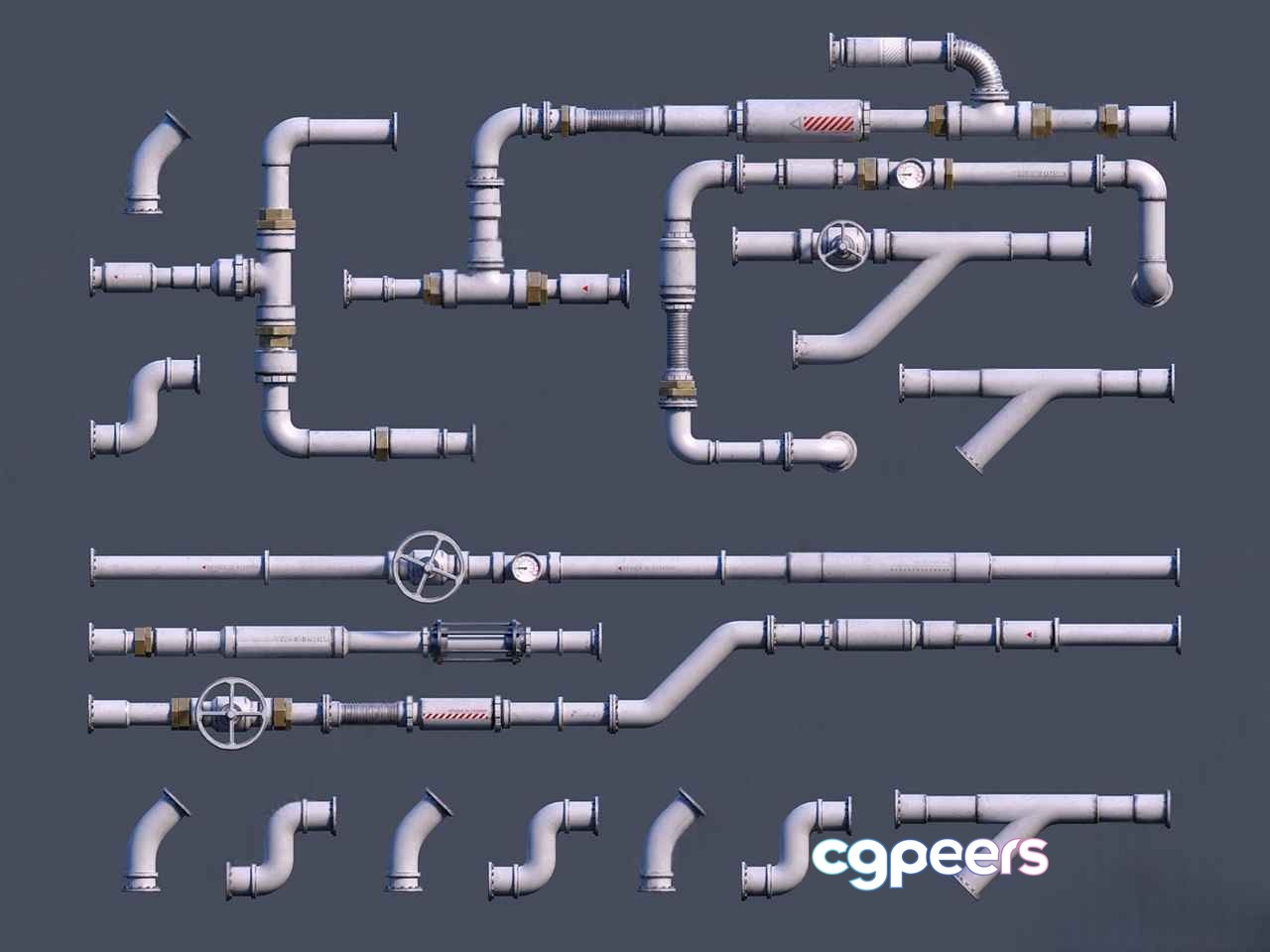 White Pvc Pipes 3D Model - 9510 - VRAY Render White Pvc Pipes 3D Model - 9510 - VRAY Render