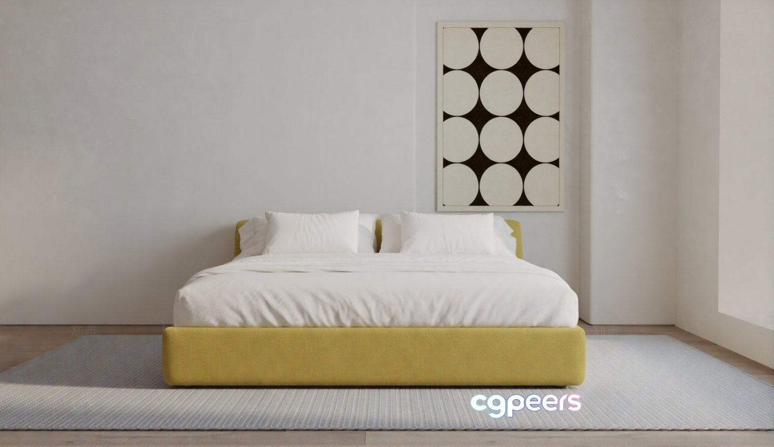 Modern Minimalist Bedroom 3D Model - 19486 - VRAY Render