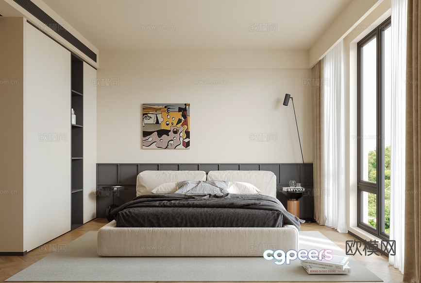 Cozy Modern Bedroom 3D Model - 3053 - CORONA Render Cozy Modern Bedroom 3D Model - 3053 - CORONA Render
