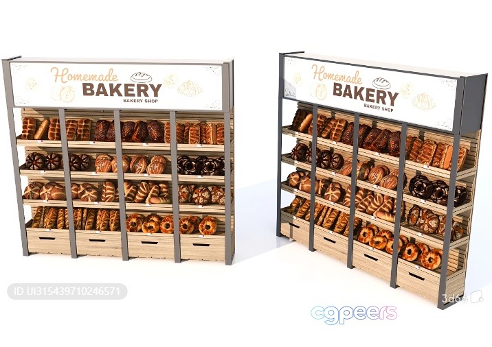 Bakery Display Shelves 3D Model - 564 - VRAY Render Bakery Display Shelves 3D Model - 564 - VRAY Render