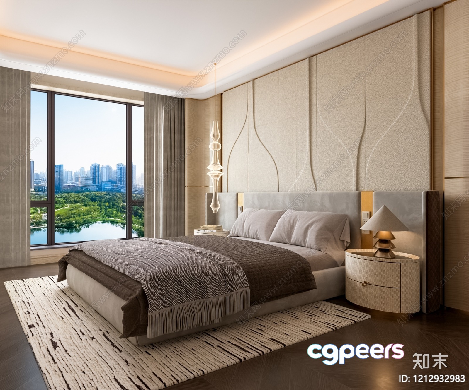 Cozy Modern Bedroom 3D Model - 3907 - VRAY Render