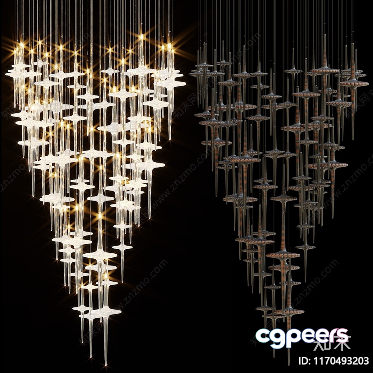 Gold Light Fixture 3D Model - 13821 - CORONA Render