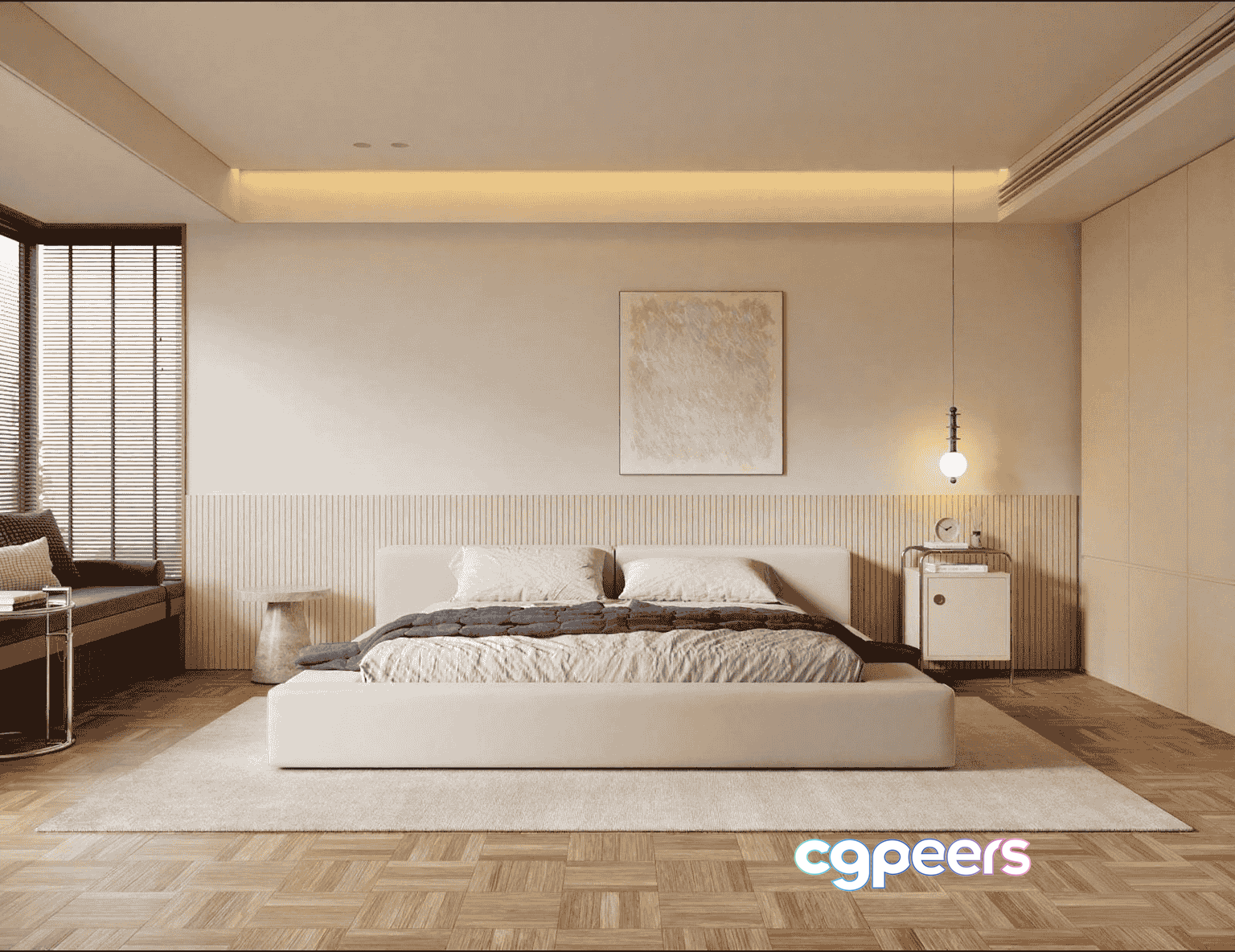 Modern Minimalist Bedroom 3D Model - 11709 - VRAY Render Modern Minimalist Bedroom 3D Model - 11709 - VRAY Render