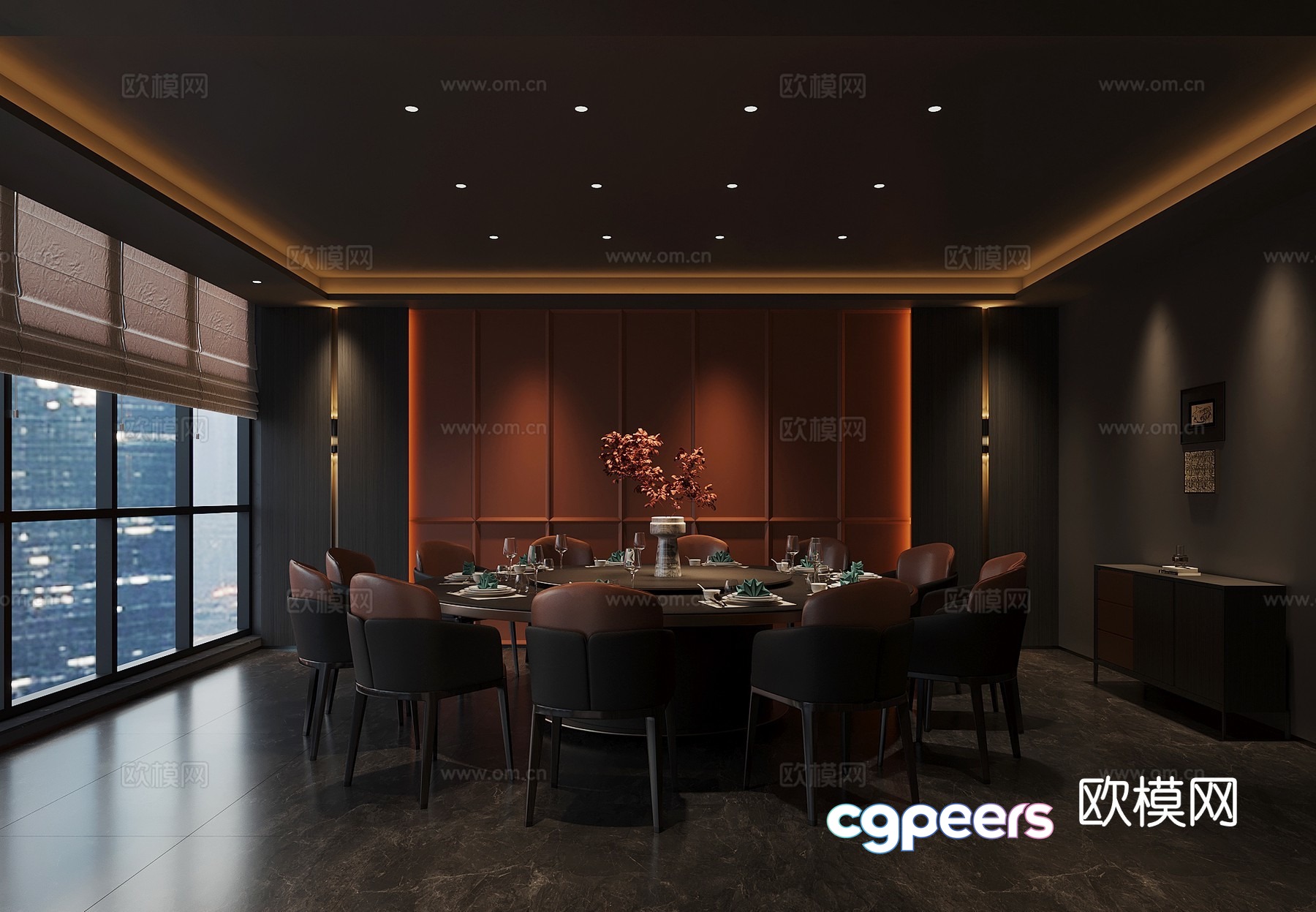 The Main Subject Is A Dining Room With A Table And Chairs 3D Model - 11779 - VRAY Render