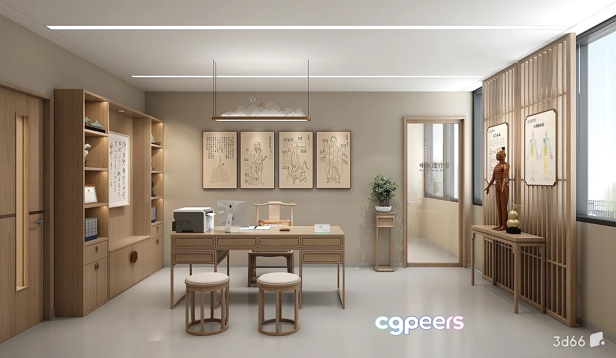 Office Room 3D Model - 23373 - VRAY Render