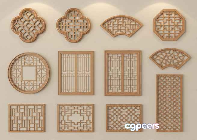 Asian-Inspired Wall Decor 3D Model - 16272 - VRAY Render