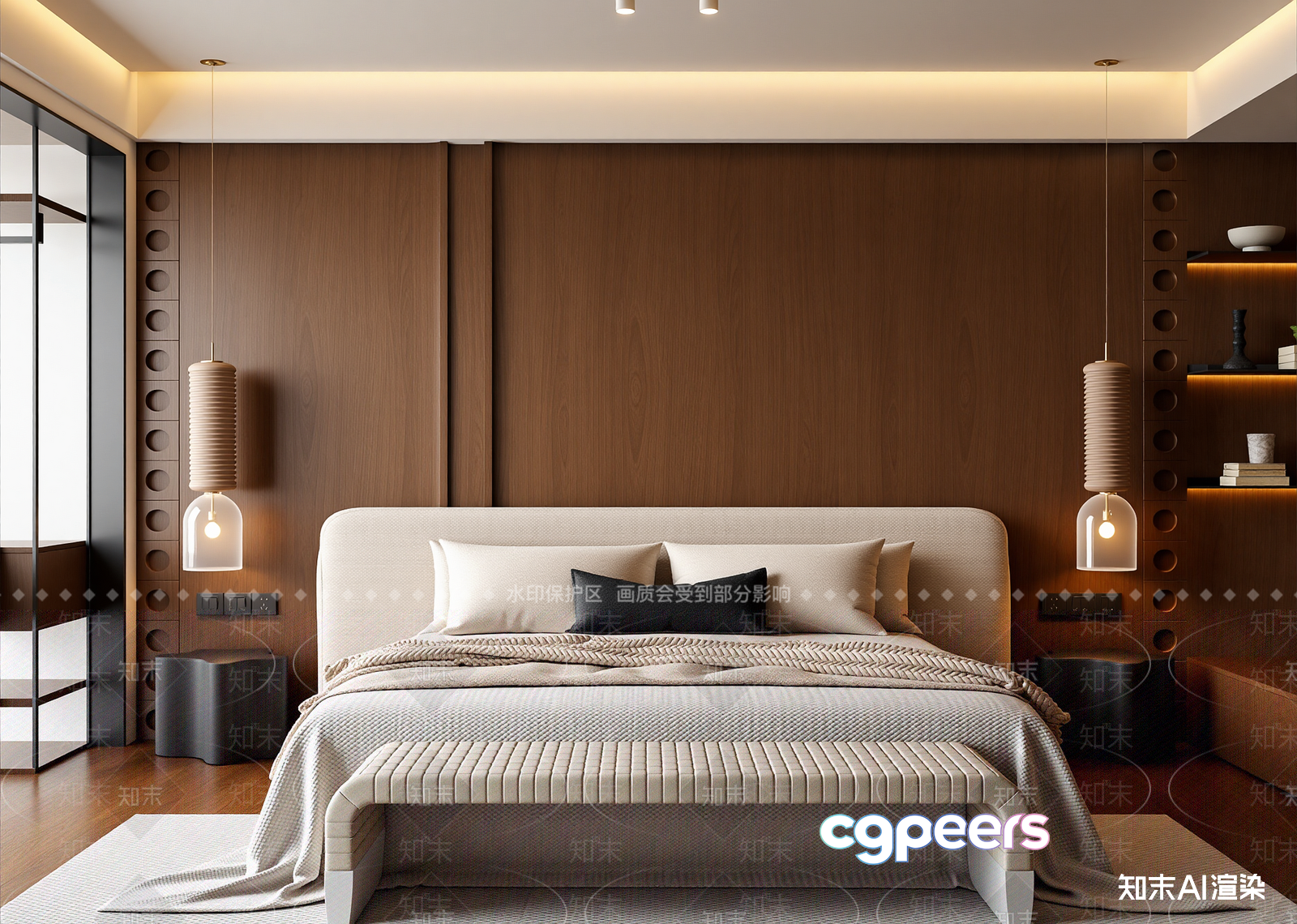 Cozy Modern Bedroom 3D Model - 7193 - VRAY Render