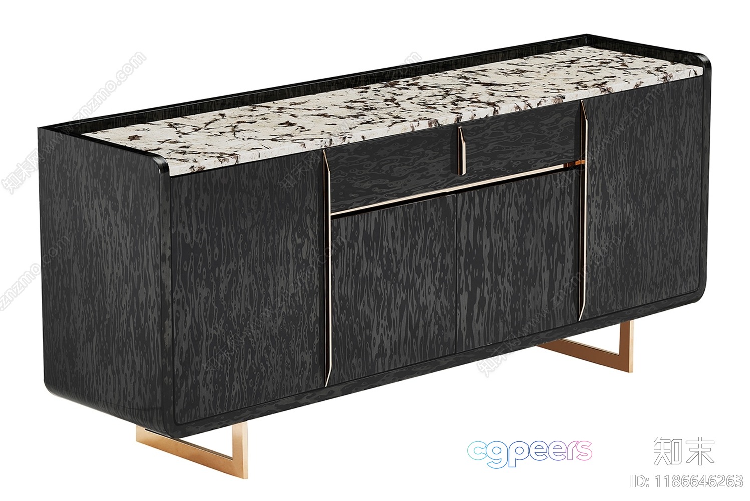 Mid-Century Modern Sideboard 3D Model - 17991 - VRAY Render