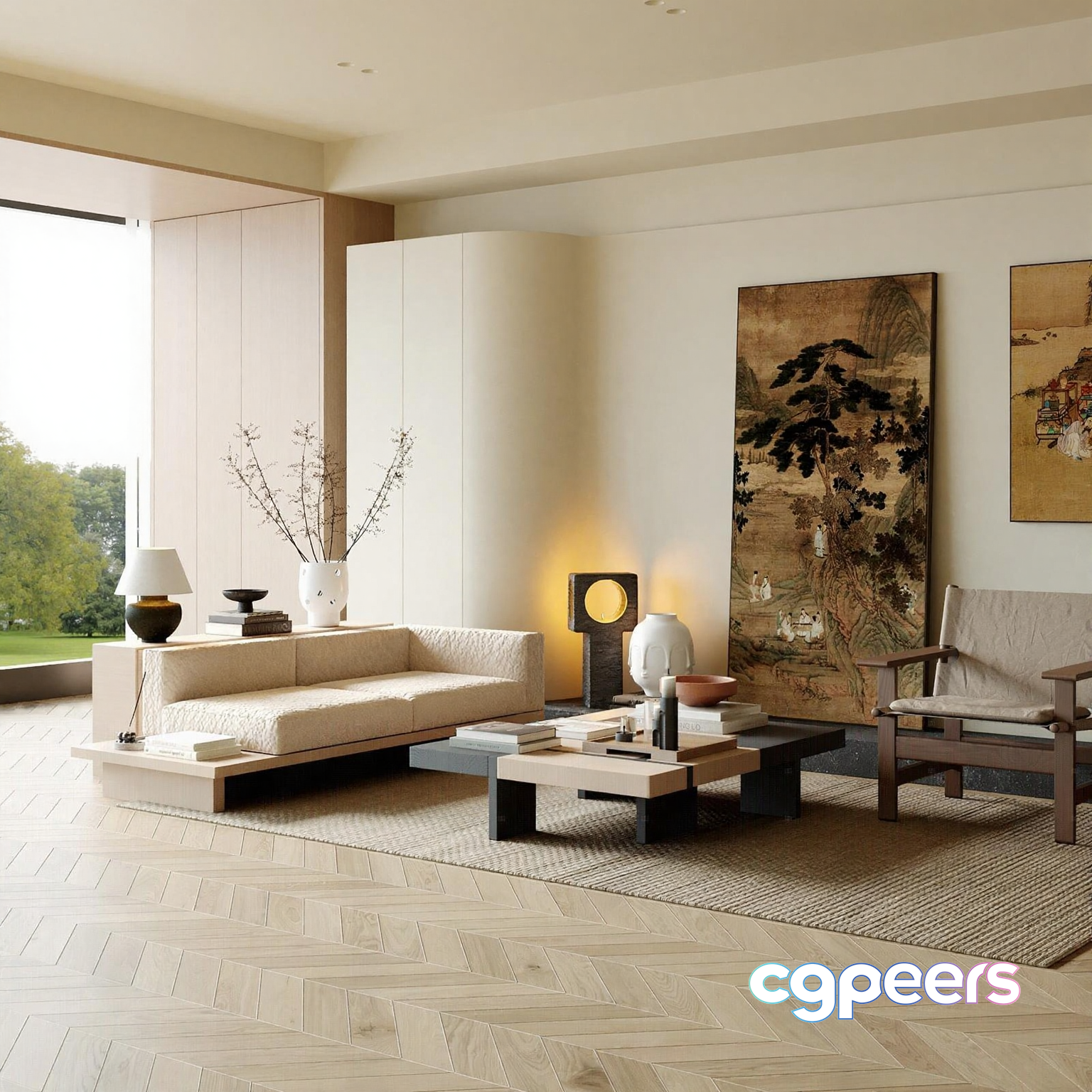 Modern Living Room 3D Model - 20656 - CORONA Render