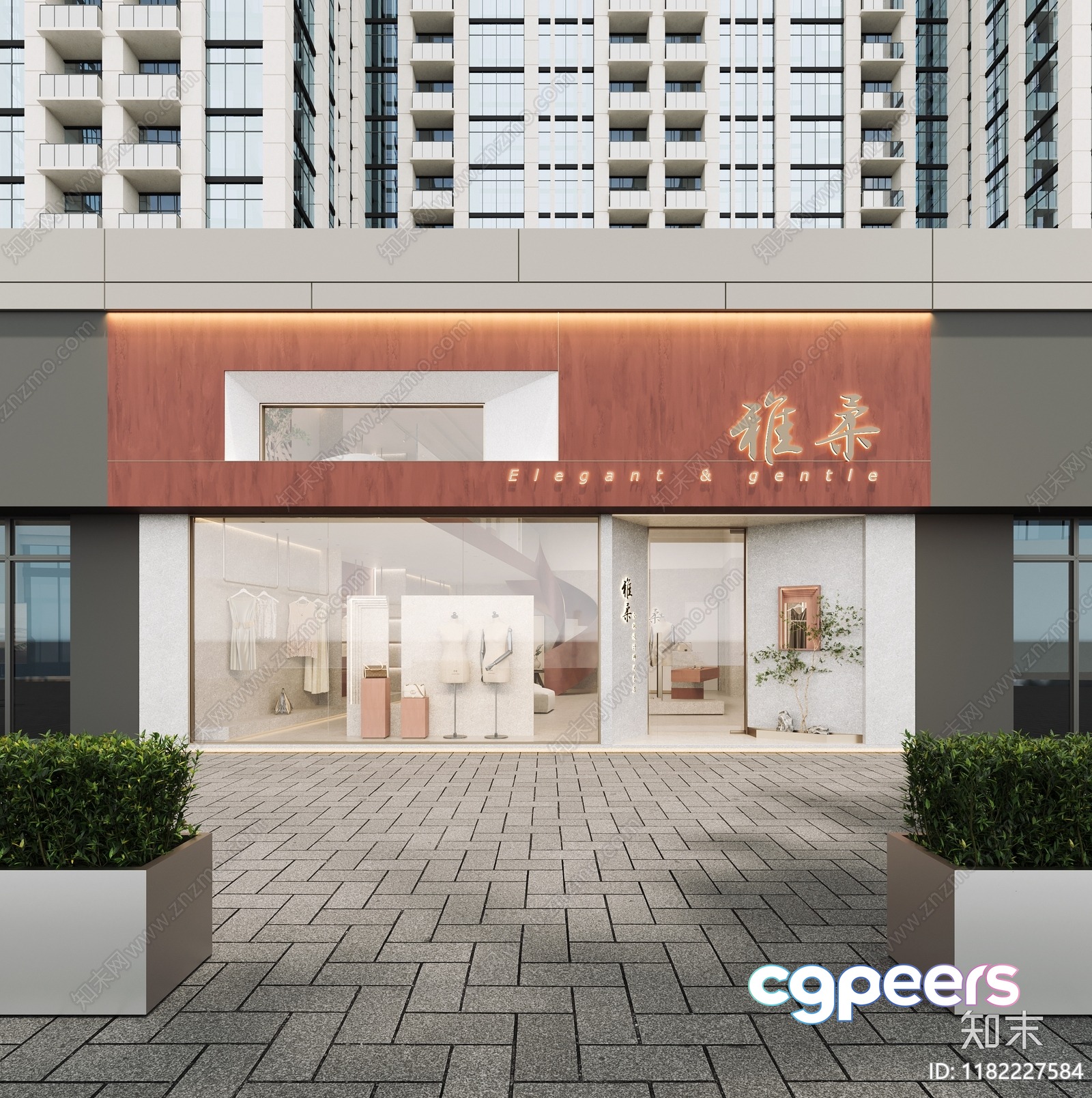 A Building With A Storefront 3D Model - 16393 - VRAY Render
