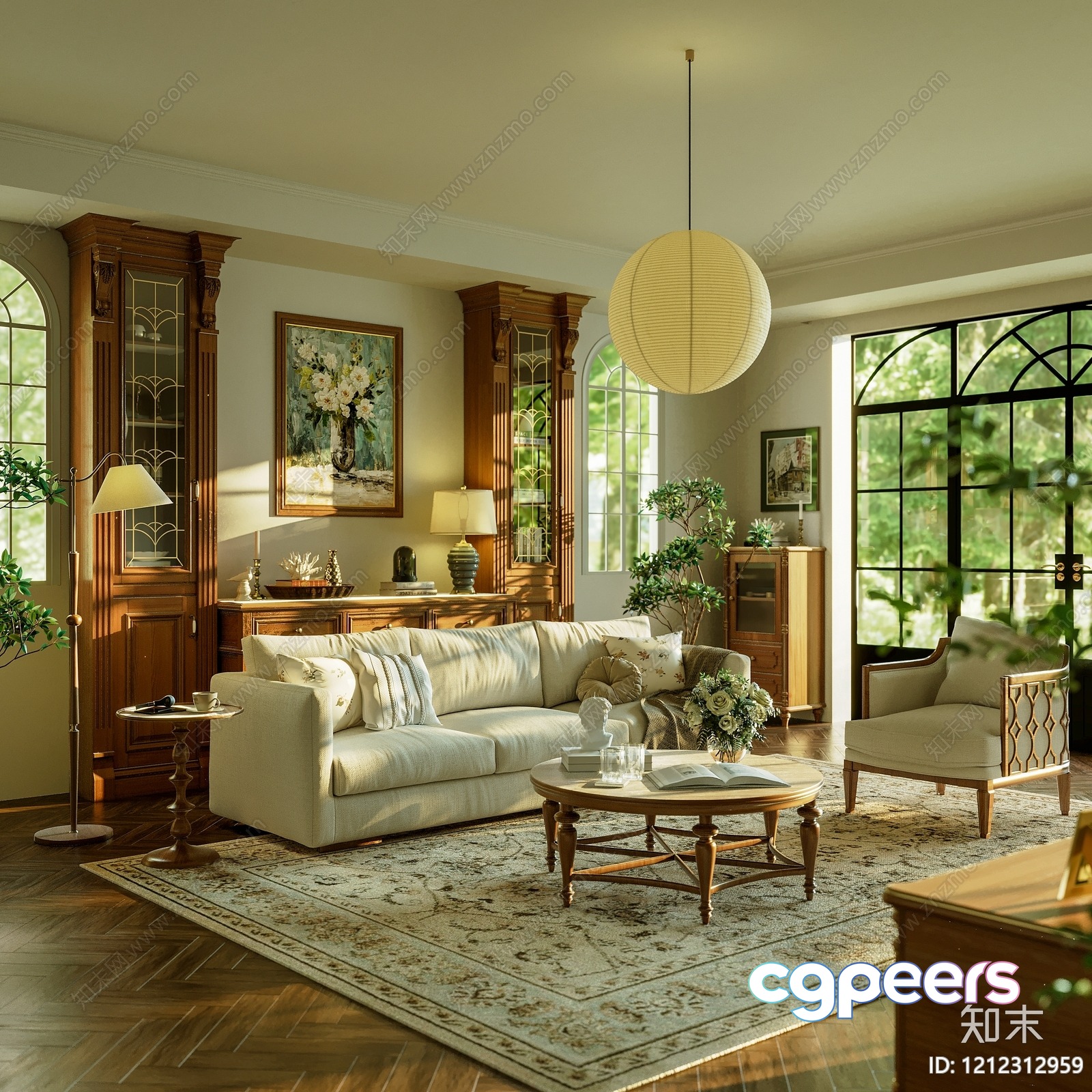 Cozy Living Room 3D Model - 1181 - VRAY Render