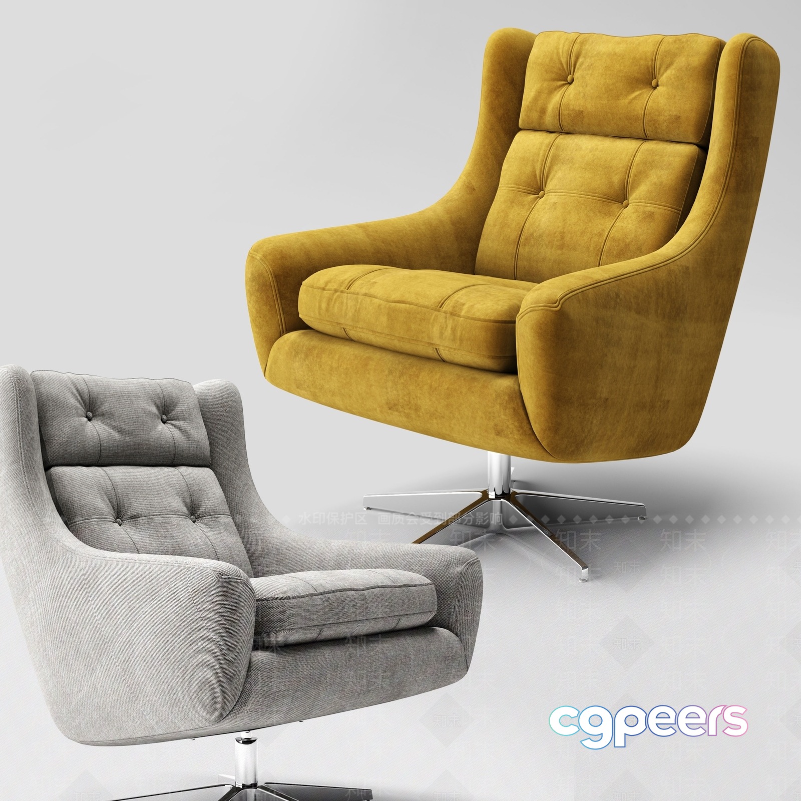 Two Chairs 3D Model - 13787 - VRAY Render