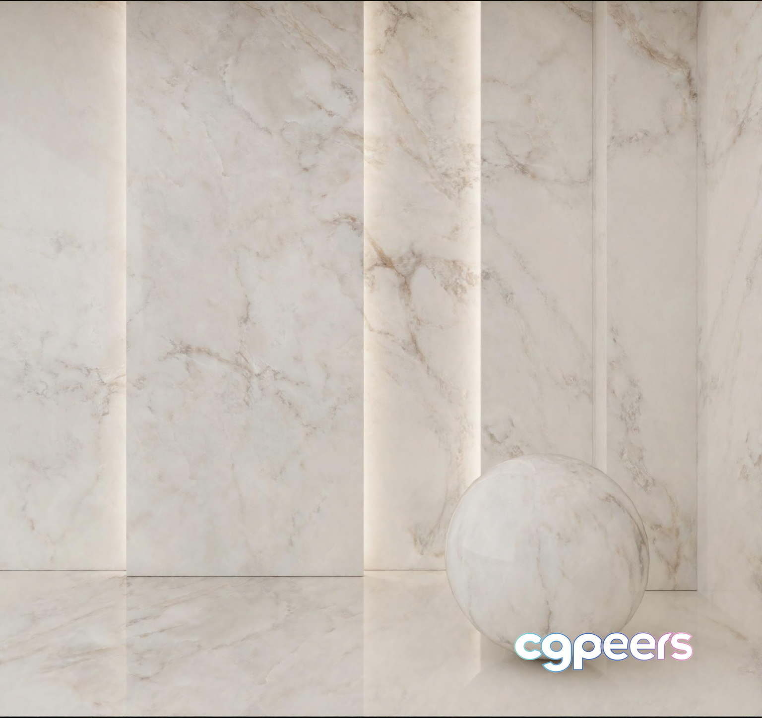 A Marble Sphere 3D Model - 1682 - VRAY Render