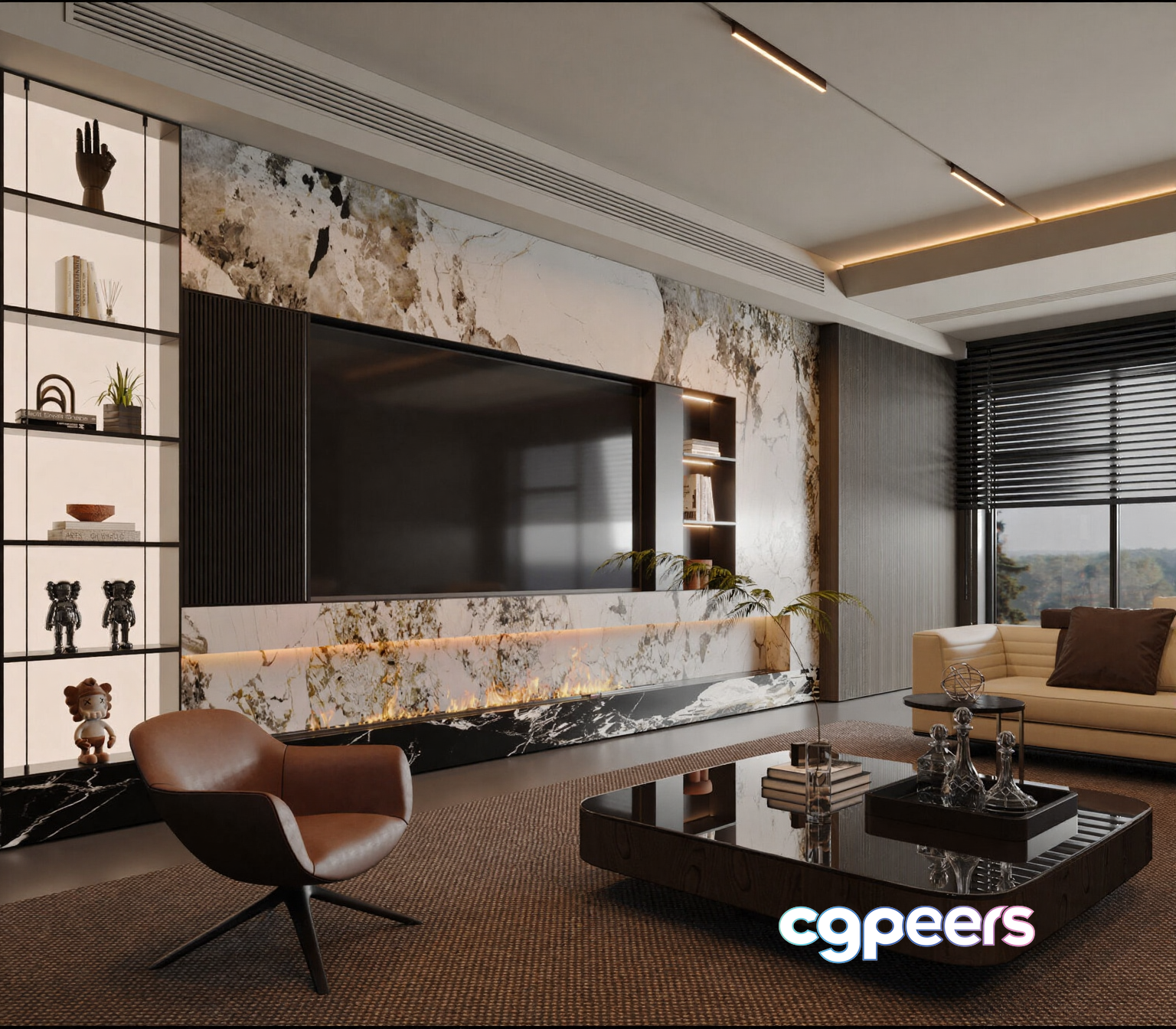 Modern Living Room 3D Model - 4775 - CORONA Render
