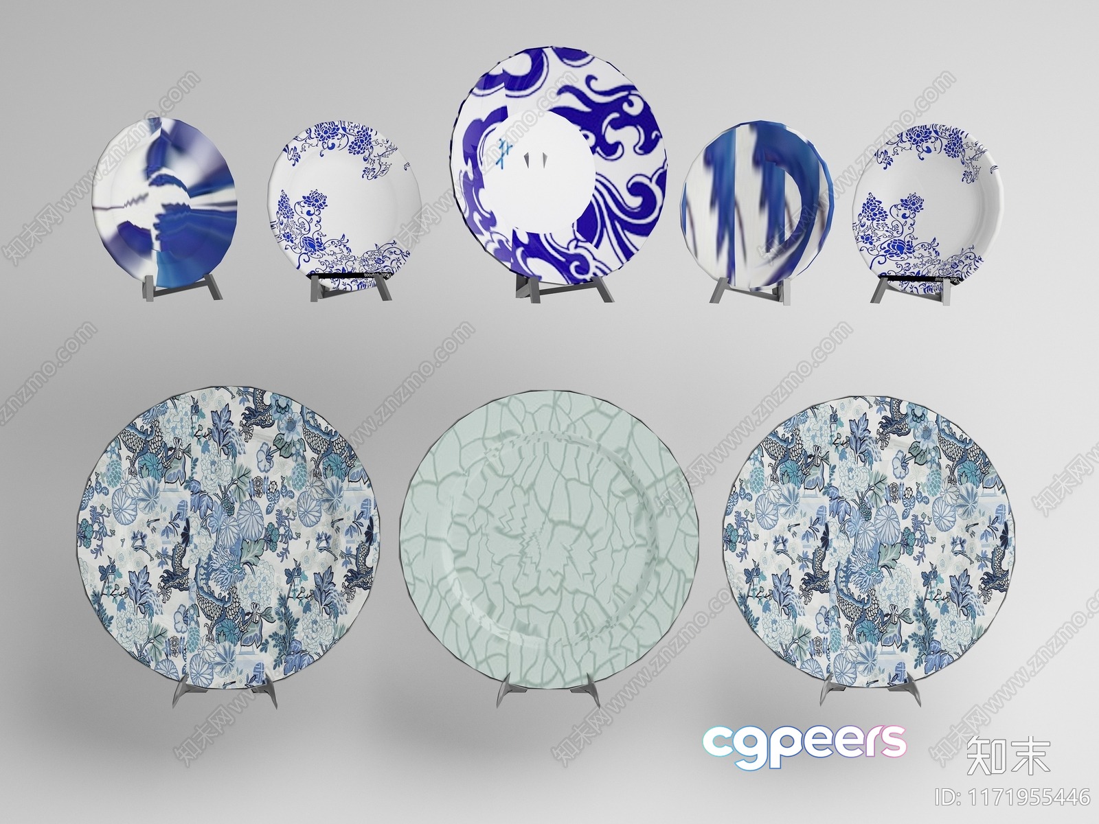 Chinese Plates 3D Model - 3792 - VRAY Render Chinese Plates 3D Model - 3792 - VRAY Render
