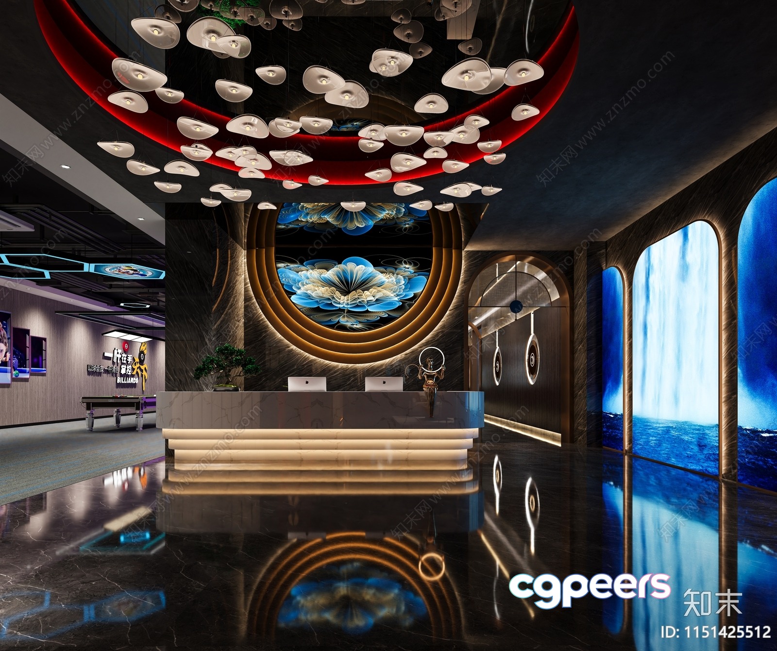 Modern Luxury Hotel Lobby 3D Model - 5783 - VRAY Render