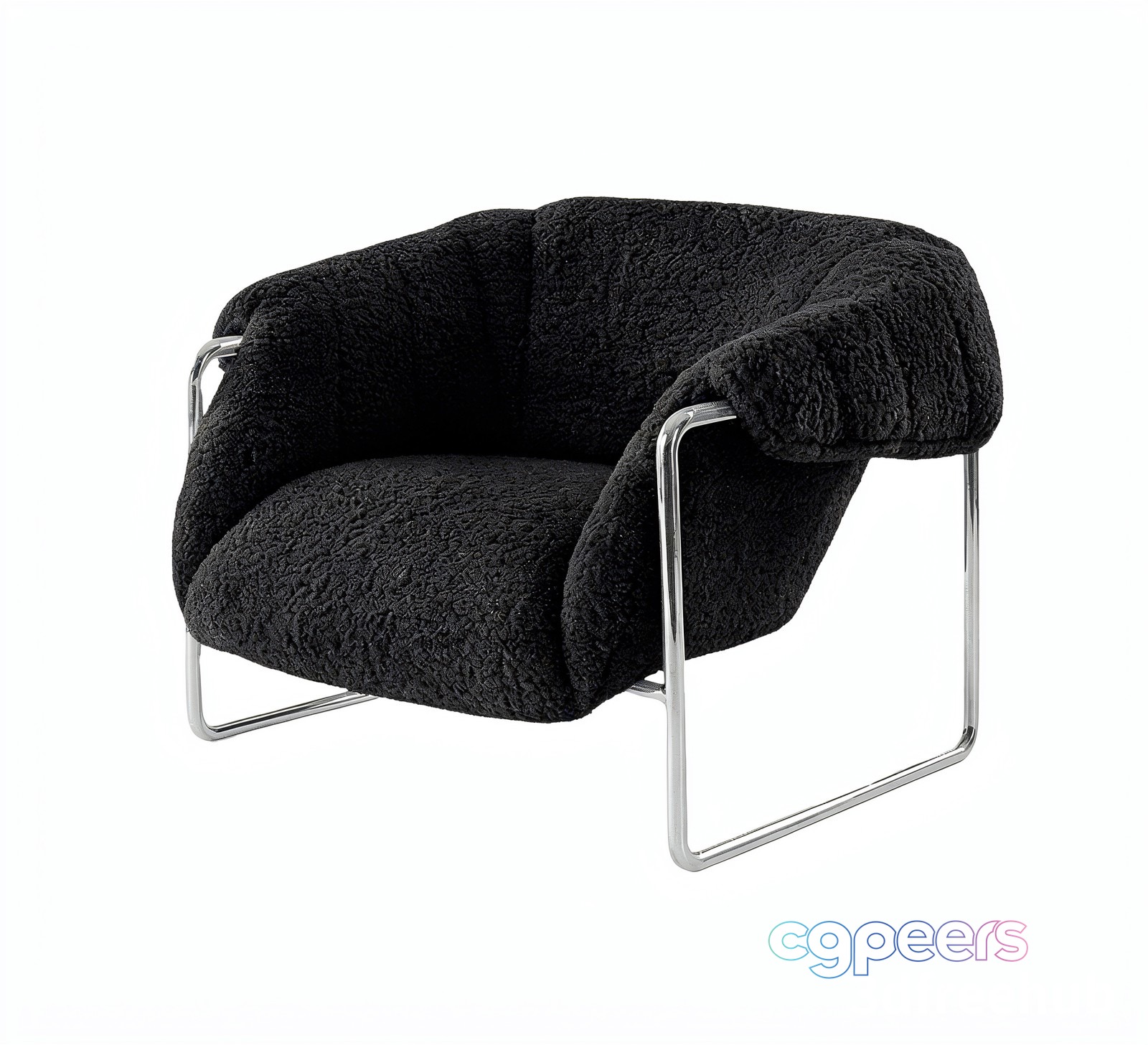 A Black Chair With Metal Legs 3D Model - 21775 - VRAY Render A Black Chair With Metal Legs 3D Model - 21775 - VRAY Render