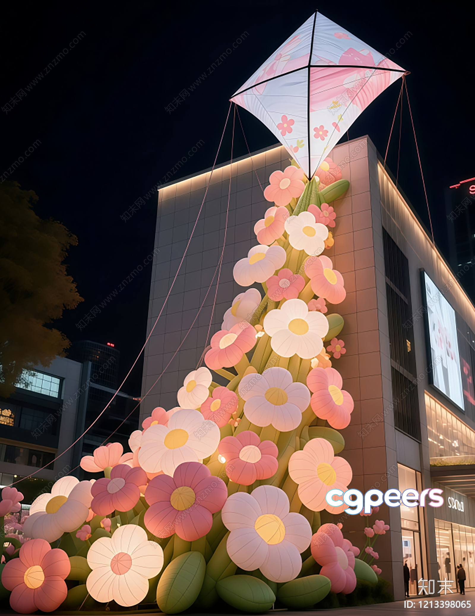 A Large Floral Display With A Kite 3D Model - 10949 - VRAY Render A Large Floral Display With A Kite 3D Model - 10949 - VRAY Render