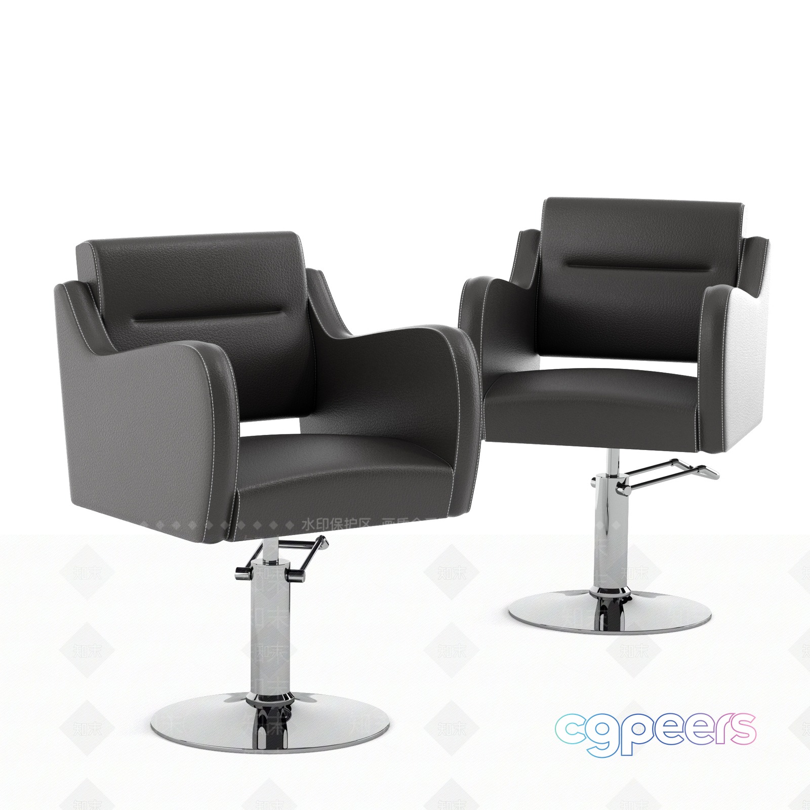 Modern Salon Chairs 3D Model - 9845 - VRAY Render