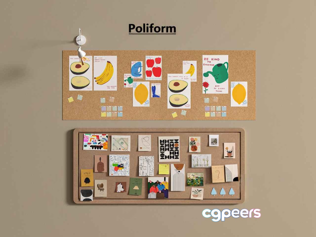 Two Corkboards 3D Model - 4874 - VRAY Render Two Corkboards 3D Model - 4874 - VRAY Render