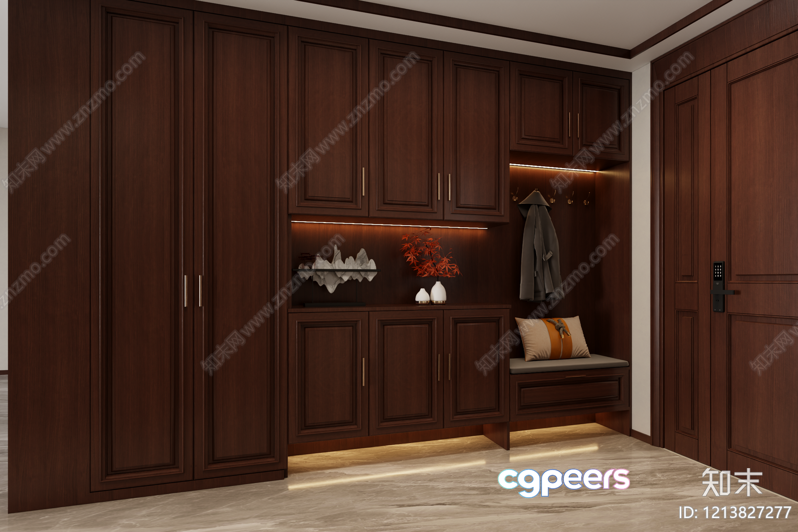 Modern Wood Cabinet 3D Model - 10730 - VRAY Render