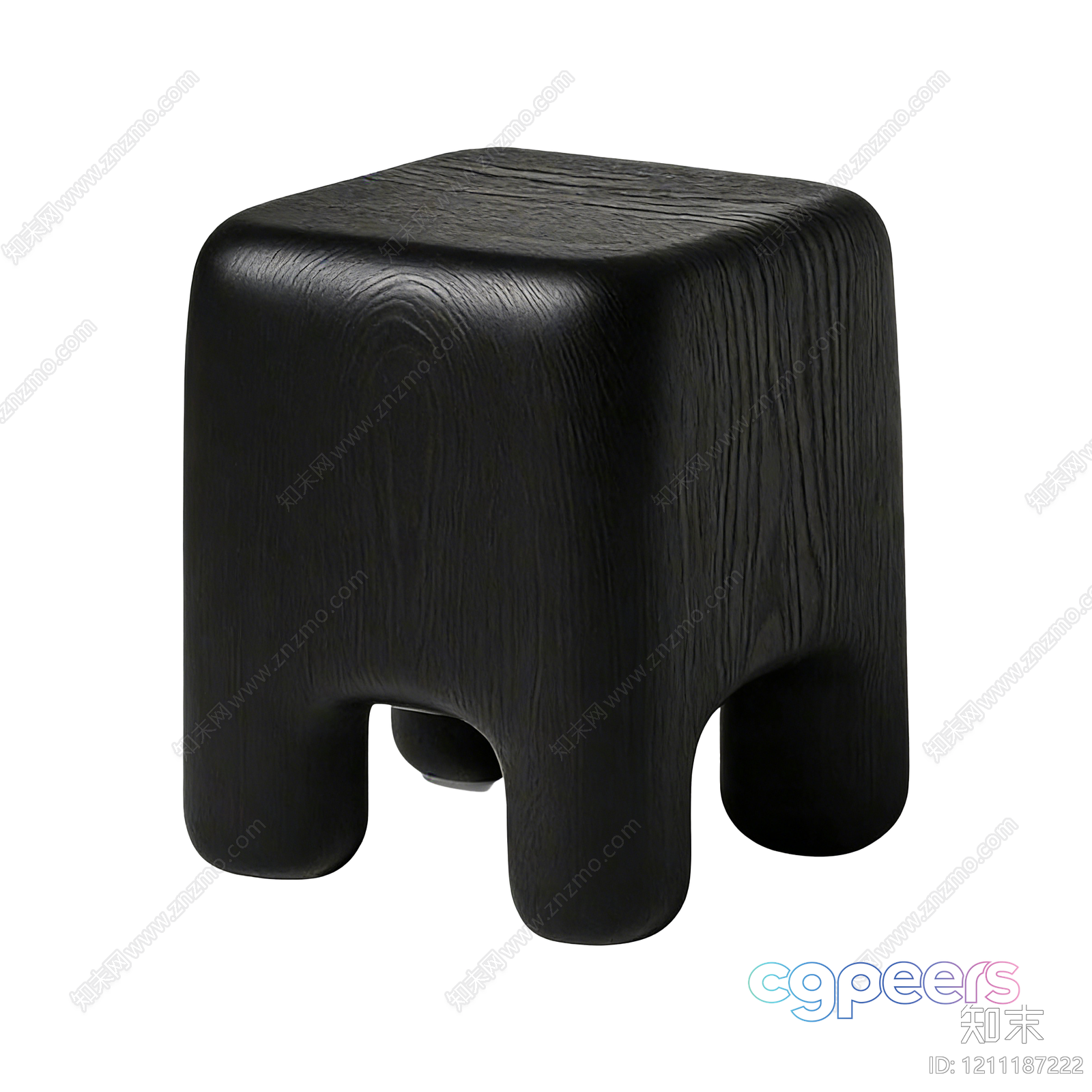 A Black Plastic Stool 3D Model - 2559 - VRAY Render A Black Plastic Stool 3D Model - 2559 - VRAY Render