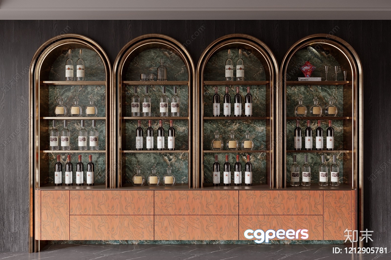 Modern Bar Display 3D Model - 3007 - VRAY Render
