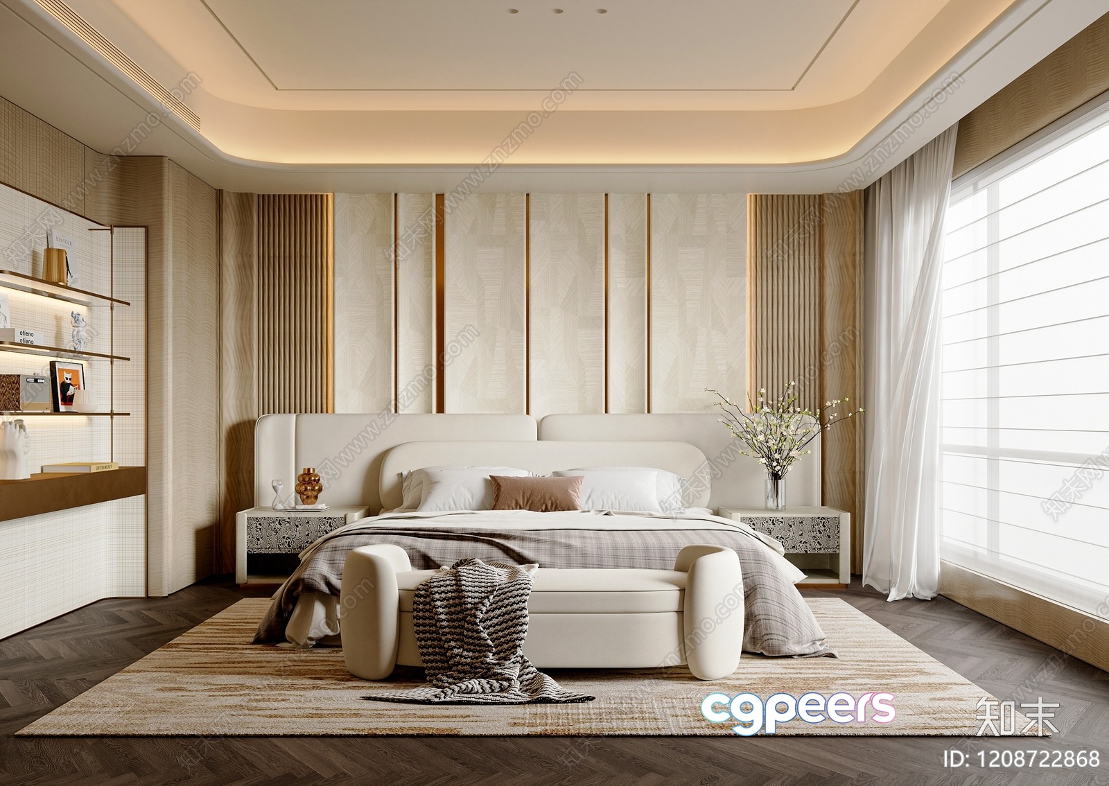 Modern Luxury Bedroom 3D Model - 643 - VRAY Render