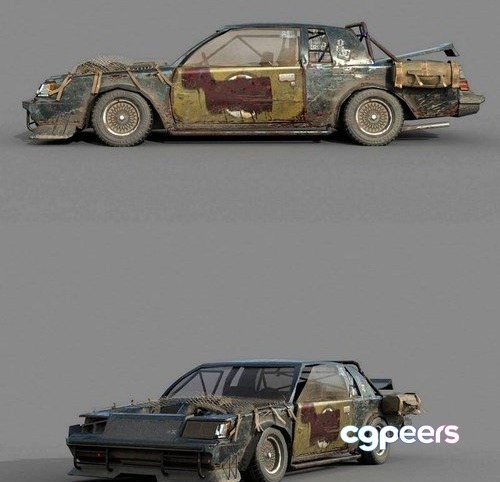 3D Game Assets - Zombie Car Drifter - 3D Model 3D Game Assets - Zombie Car Drifter - 3D Model