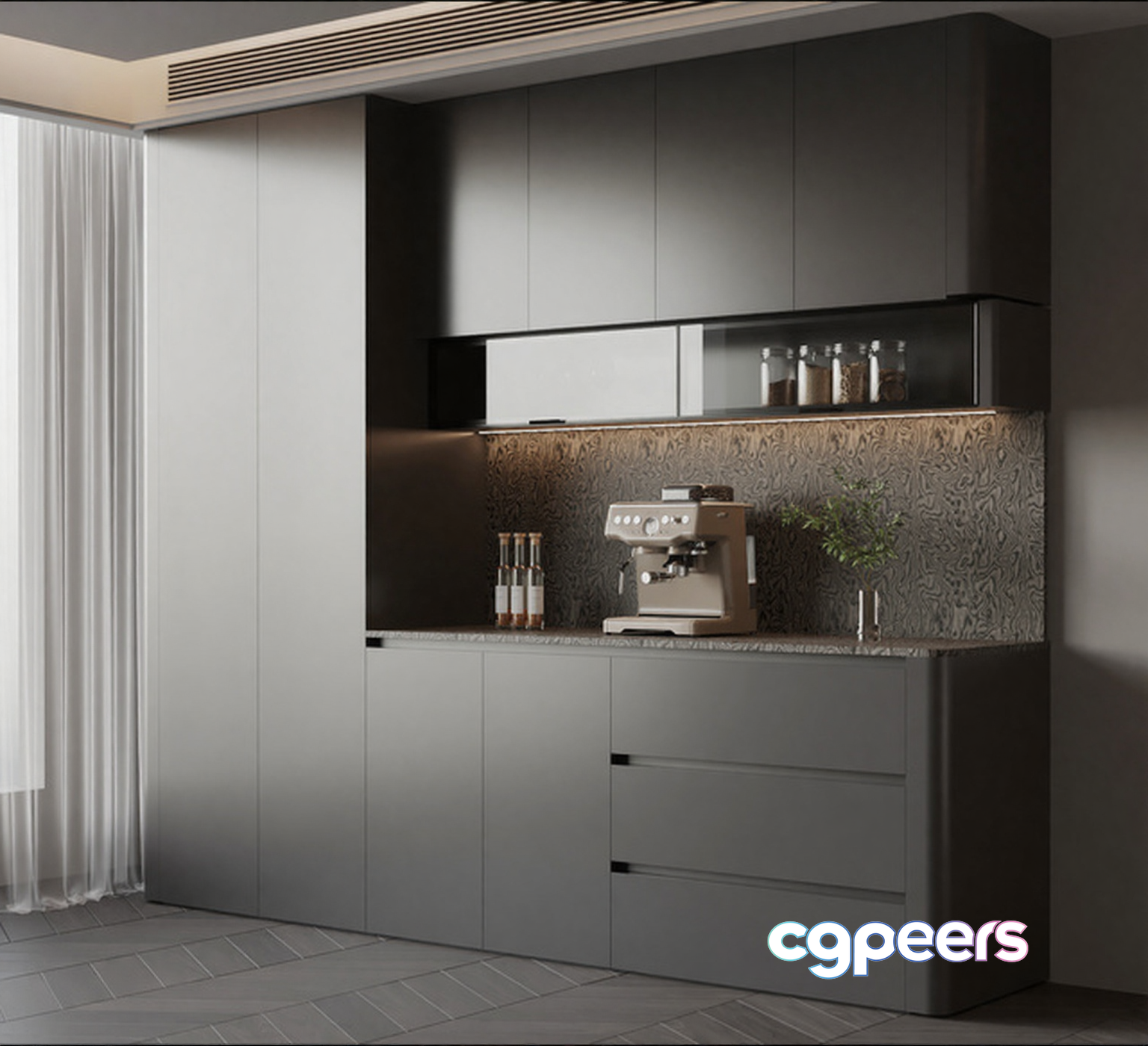 Modern Kitchen 3D Model - 23721 - VRAY Render